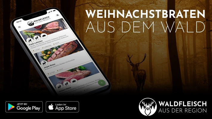 Warum Weihnachten immer öfter Wildfleisch auf deutschen Tellern landet / Deutscher Engagementpreis Sieger brachte hunderttausende Feinschmecker mit Jägern in der Waldfleisch App zusammen