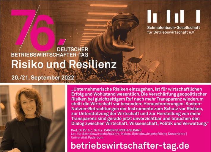 76. Deutscher Betriebswirtschafter-Tag / Risiko &amp; Resilienz / 20./21. September 2022 - Düsseldorf und digital / betriebswirtschafter-tag.de