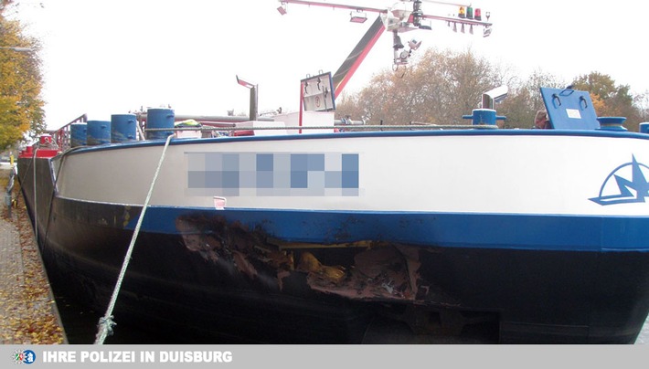 POL-DU: Duisburg/Oberhausen: Schiffsunfall auf dem Rhein-Herne-Kanal