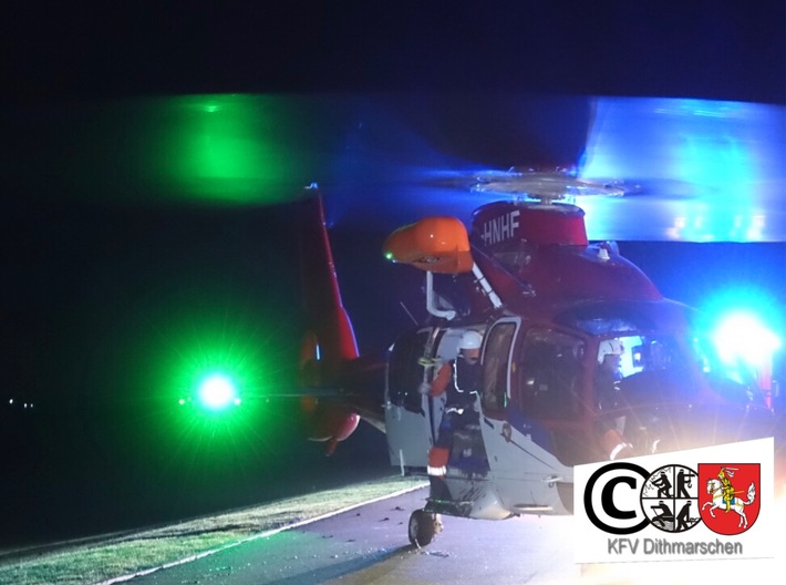 FW-HEI: Drei Männer aus Watt gerettet - Mit dem Hubschrauber aus dem Schlick gezogen