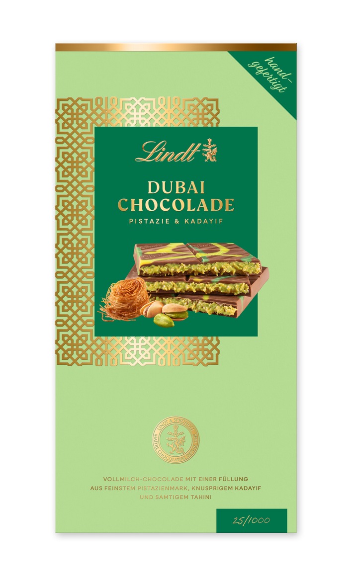 Lindt lanciert limitierte Dubai Chocolade in Deutschland