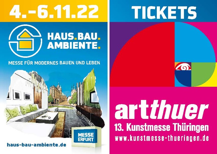 Haus.Bau.Ambiente. und artthuer - 4. bis 6. November - Messe Erfurt - Vorverkauf gestartet