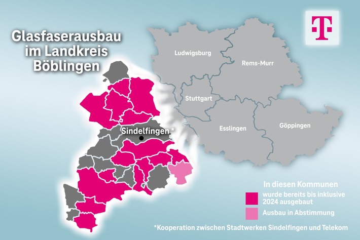 Glasfaserausbau für den Landkreis Böblingen: Die Telekom hat geliefert