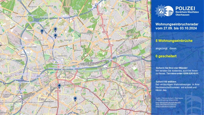 POL-OB: Wohnungseinbruchsradar in Oberhausen