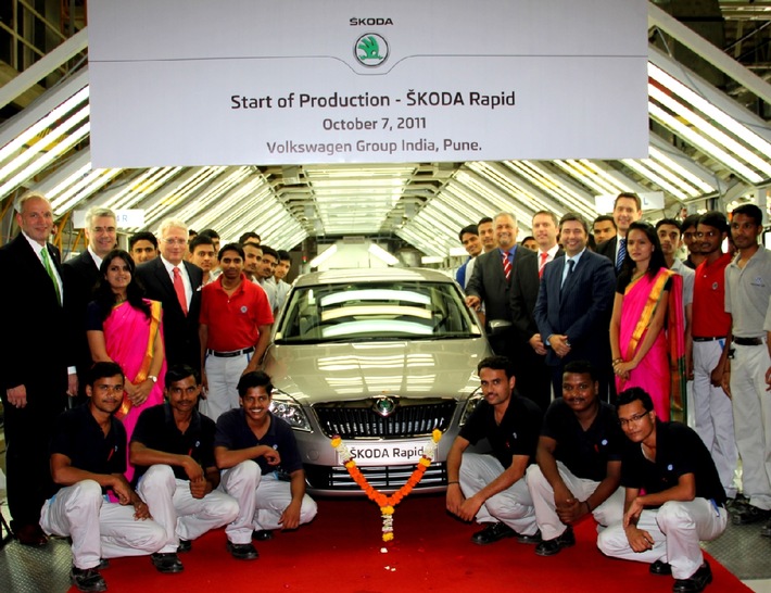 SKODA startet in Pune Produktion der neuen indischen Kompakt-Limousine SKODA Rapid (mit Bild)