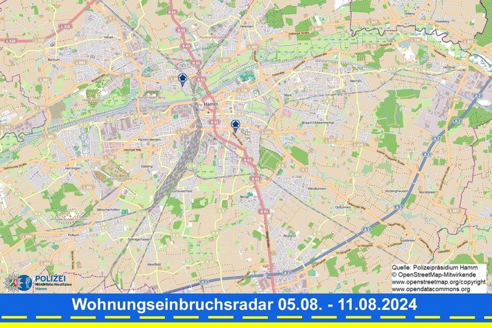 POL-HAM: Wohnungseinbruchsradar Hamm für die Woche vom 5. bis 11. August