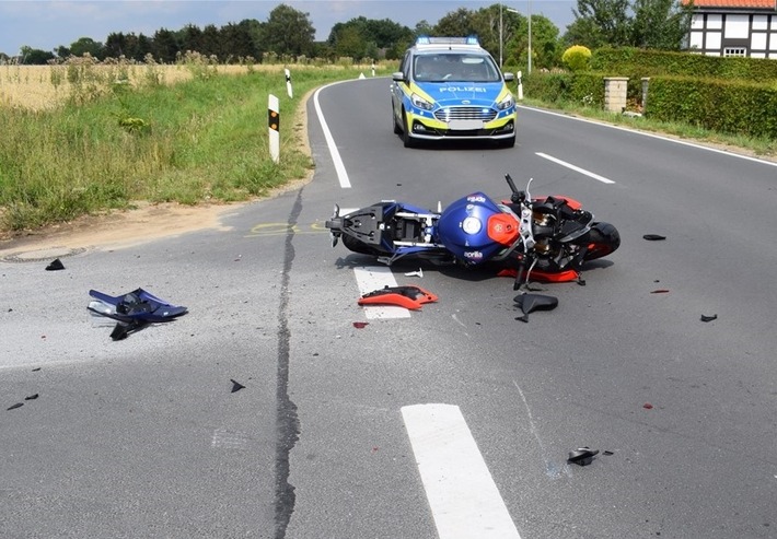 POL-HF: Überholmanöver endet mit Sturz- Motorradfahrer verletzt