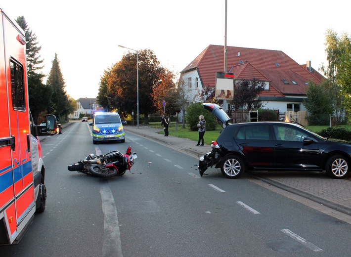 POL-MI: Beim Abbiegen entgegenkommenden Motorradfahrer erfasst