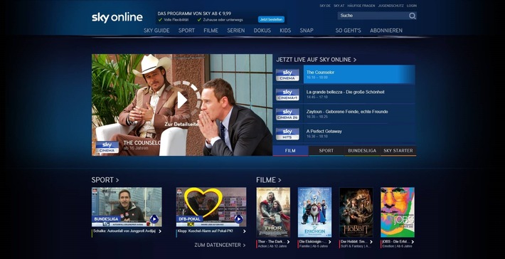 Sky Online - der neue Weg zu Sky: Der einfache und flexible Zugang zu vielen der besten und exklusivsten Inhalte von Sky (FOTO)