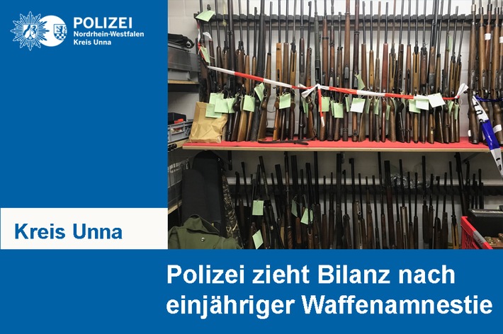 POL-UN: Kreis Unna - Polizei zieht Bilanz nach einjähriger Waffenamnestie
- 362 illegale Waffen im Rahmen der Waffenamnestie abgegeben -