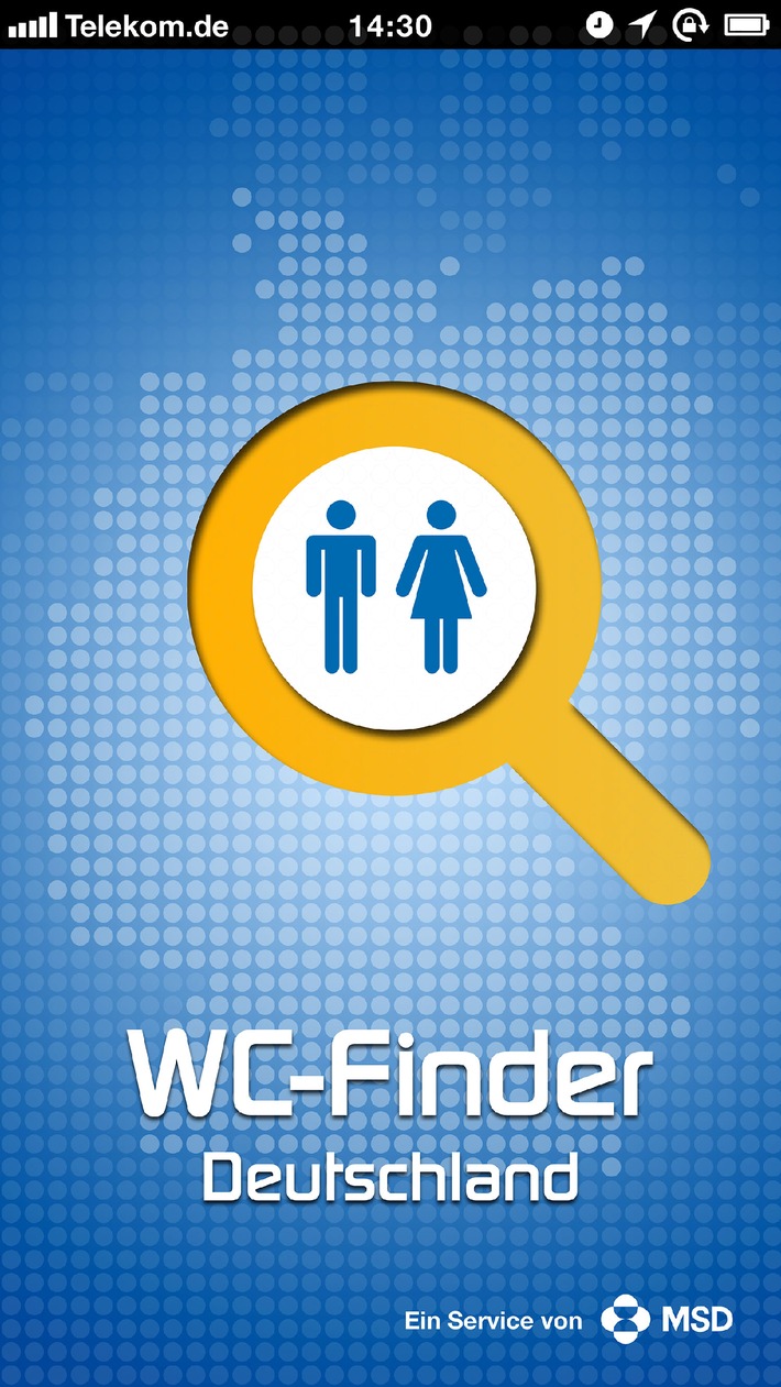 WC-Finder Deutschland App / Die neue App für alle Toilettensuchenden (BILD)