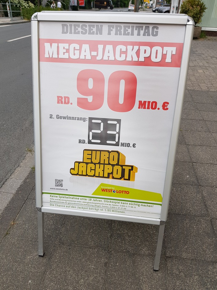 Zwei Deutsche teilen sich den Mega-Jackpot / Jeweils 45 Millionen Euro nach Hessen und Sachsen-Anhalt