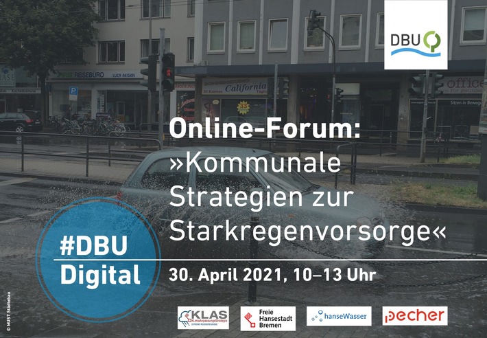 Terminankündigung: #DBUdigital Online-Forum „Kommunale Strategien zur Starkregenvorsorge“ am 30.4.