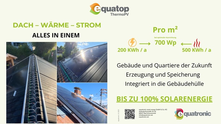 equatronic präsentiert auf der Intersolar 2025 das revolutionäre All-in-One-Energiedach equatop ThermoPV
