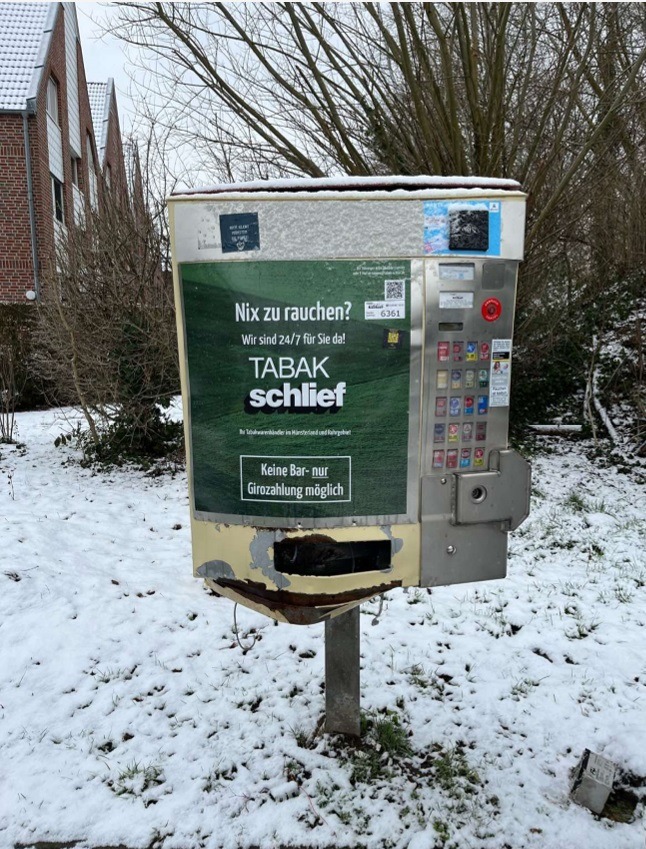 POL-COE: Senden, Siebenstücken/Versuchte Sprengung von Zigarettenautomat