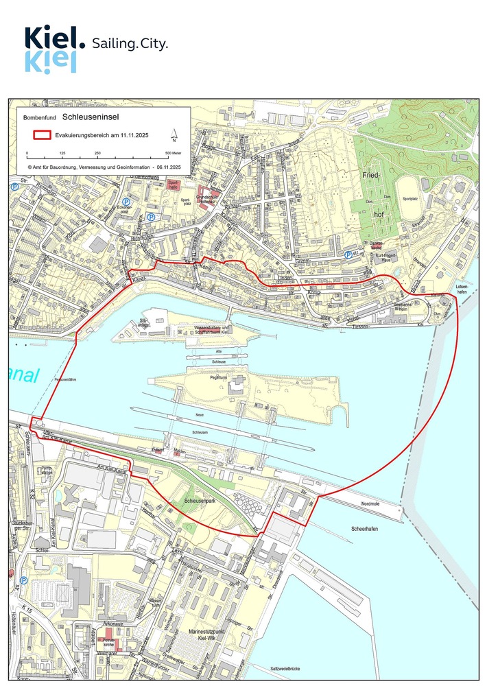 POL-KI: 251106.3 Kiel: Dienstag 11.November 2025 Bombenentschärfung Schleuseninsel Holtenau