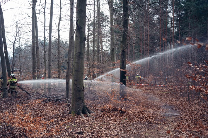 FW Dresden: Waldbrandübung in der Dresdner Heide