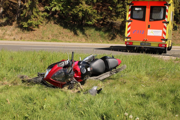 POL-AC: Motorradfahrer schwer verletzt