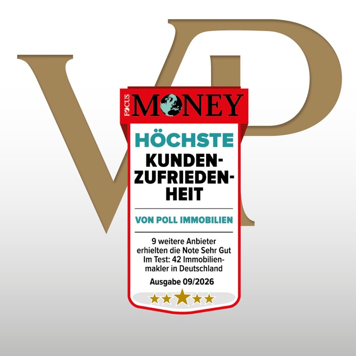 Erneute Auszeichnung: „Höchste Kundenzufriedenheit“ bei VON POLL IMMOBILIEN