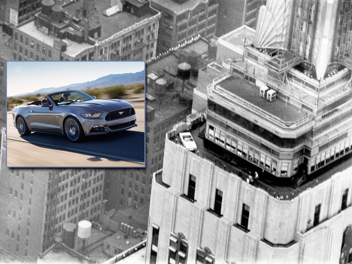50 Jahre Ford Mustang: Spektakuläre Geburtstagsfeier in 320 Metern Höhe auf dem Empire State Building in New York (FOTO)