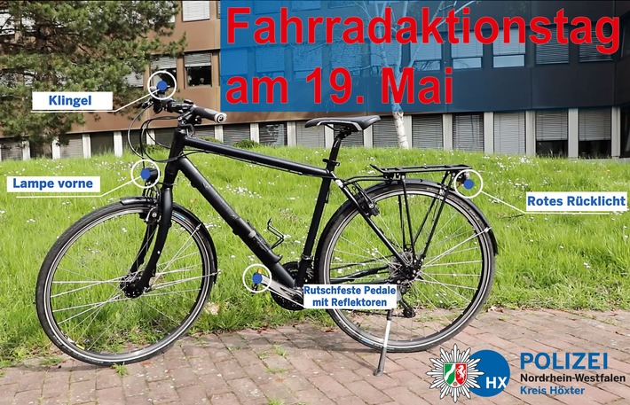 POL-HX: Fahrrad-Aktionstag der Polizei am 19. Mai am Weserradweg bei Corvey