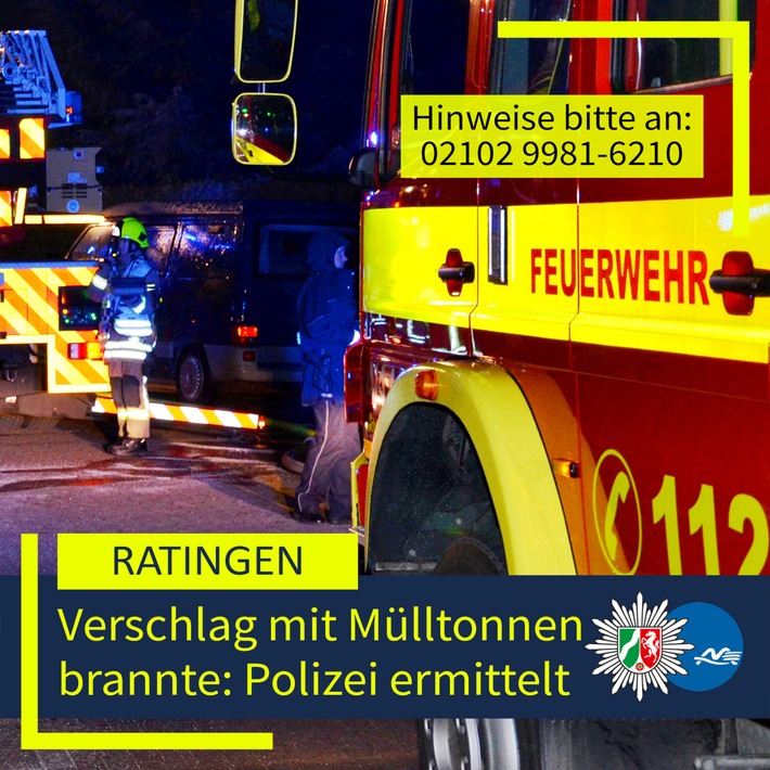POL-ME: Verschlag mit mehreren Mülltonnen brannte: Polizei ermittelt - 2605006