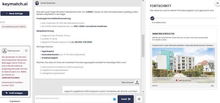 Mit dem Baufinanzierungsrechner von keymacht.ai und künstlicher Intelligenz die Zinswende meistern: Wie KI die Baufinanzierung auf den Kopf stellt