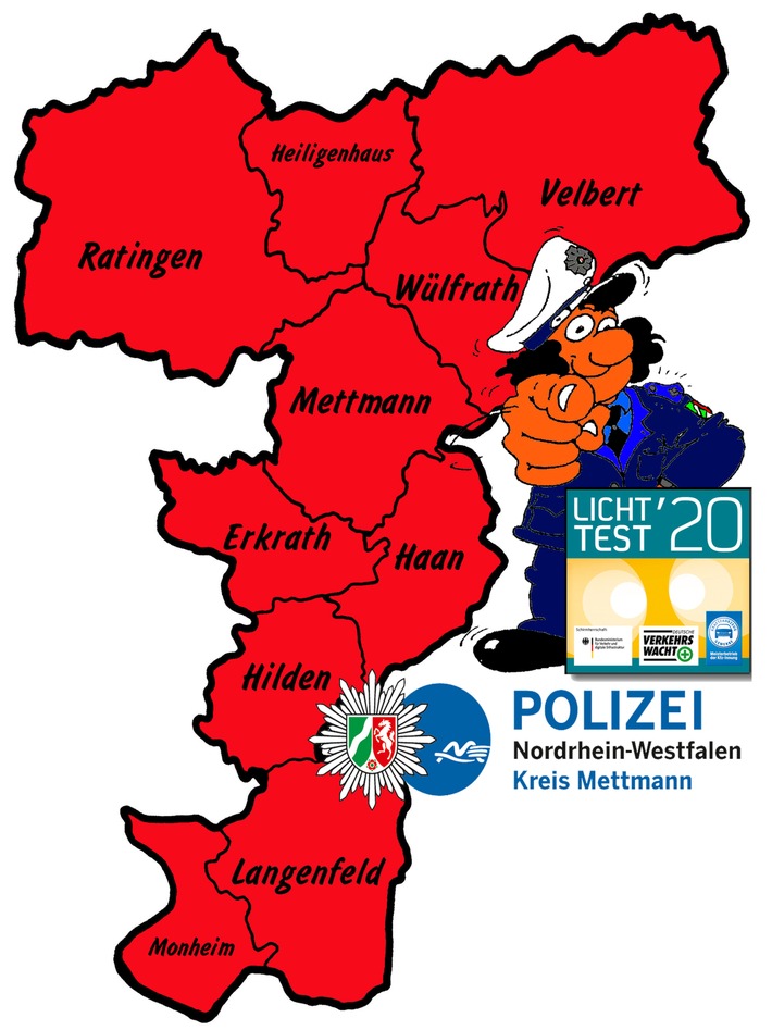 POL-ME: Polizeiliche Kontrollen begleiten den "LICHTTEST 2020" - Kreis Mettmann - 2010084