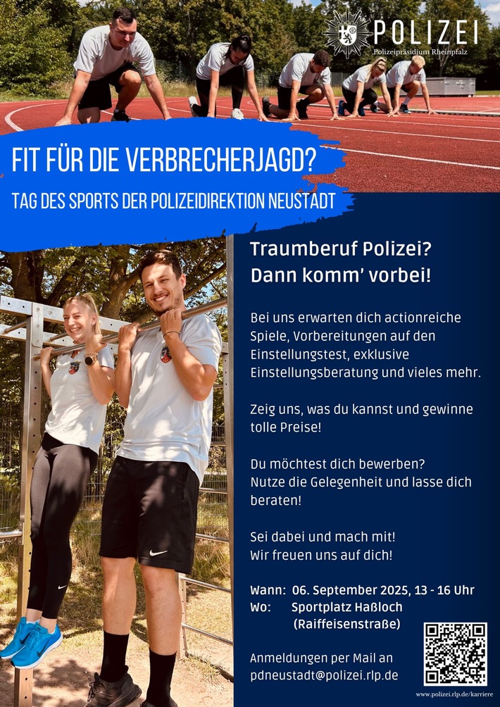 POL-PDNW: Fit für die Verbrecherjagd? - Polizei lädt zum Sporttag ein