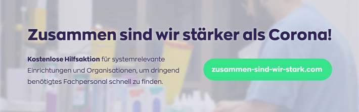 Zusammen sind wir stark. Hilfsaktion für systemrelevante Organisationen