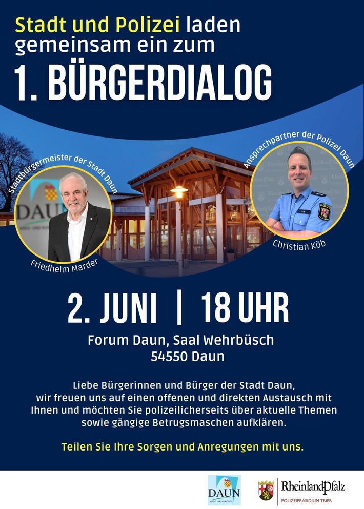 POL-PDWIL: Einladung zum 1. Bürgerdialog im Forum Daun