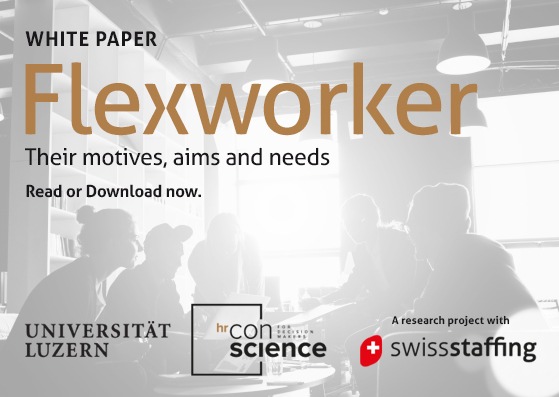 Flexworkers are the subject of a new study // www.swissstaffing.ch/whitepaper. More information via ots and www.presseportal.ch/de/nr/100057910?langid=2 / Editorial use of this picture is free of charge. Please quote the source: swissstaffing-whitepaper04-en.jpg