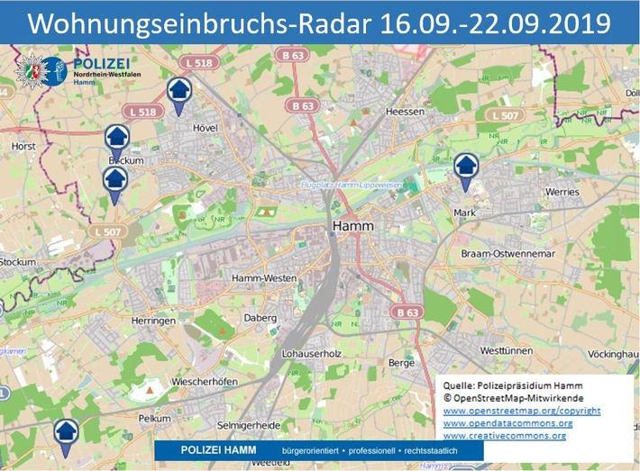 POL-HAM: Wohnungseinbruchs-Radar Hamm 16.09.-22.09.2019