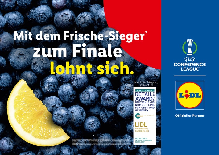UEFA Conference League Finale: Lidl bringt den Frische-Kick nach Leipzig / Drei Tage volles Programm und Fan-Highlights im "Frische Stadion"