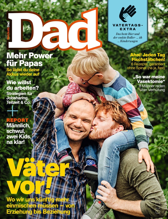 MEN&#039;S HEALTH DAD titelt mit Regenbogenfamilie