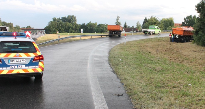 POL-PDNW: (Ludwigshafen) LKW-Unfall am Autobahnkreuz Oggersheim, Zeugen gesucht