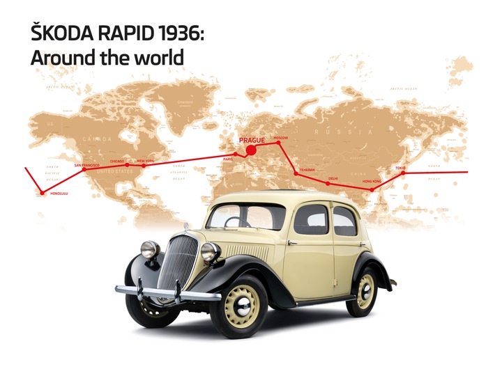 Vor 80 Jahren um die Welt: die Erdball-Umrundung des SKODA RAPID (FOTO)