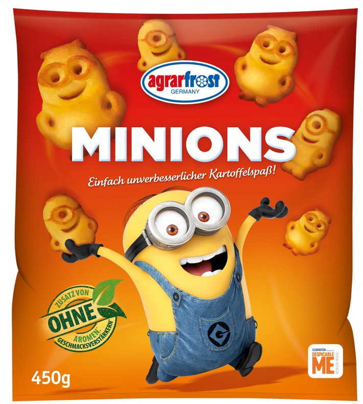 Agrarfrost MINIONS Kartoffel-Innovation erstmalig im 3D-Format / Agrarfrost bringt einfach unverbesserlichen Kartoffelspaß nach Hause