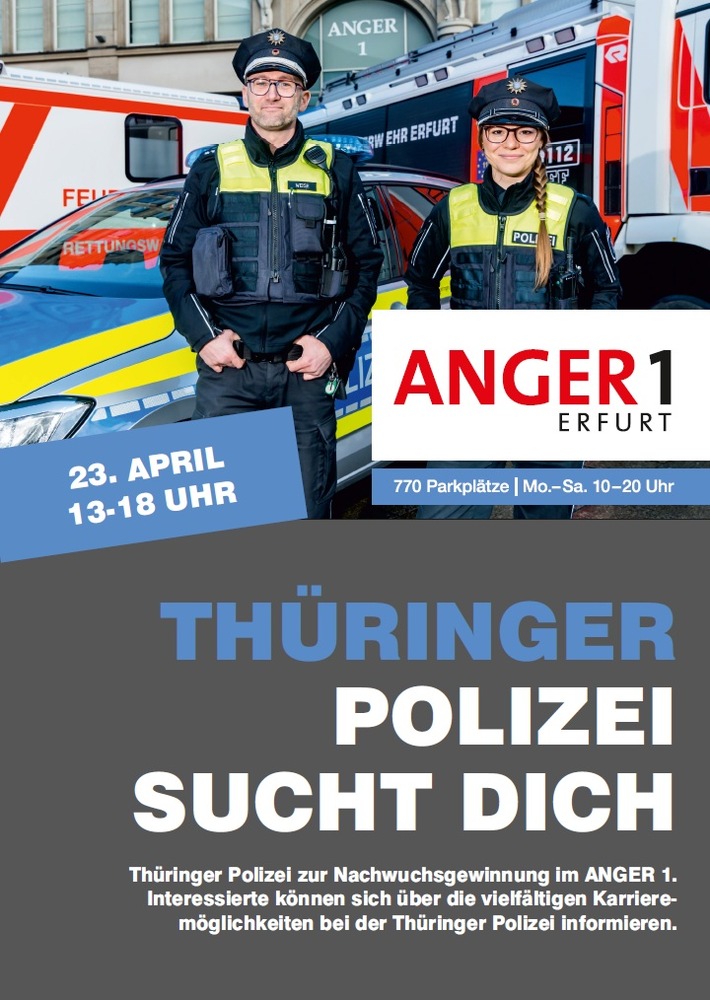 LPI-EF: Polizeiberuf hautnah erleben beim Infostand im Anger 1