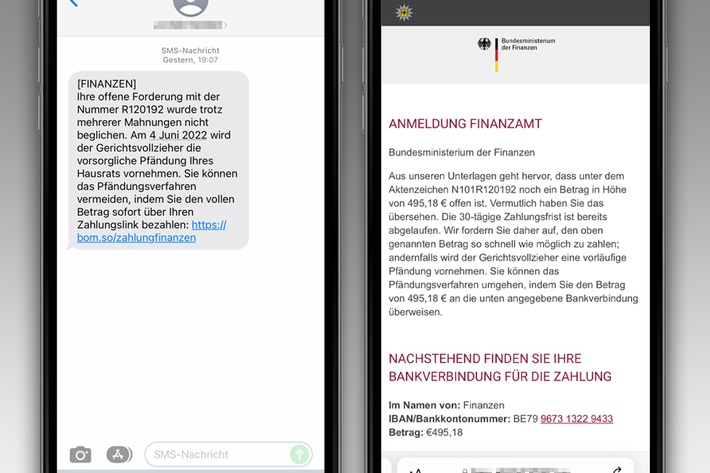 POL-LDK: Bundesamt der Finanzen verschickt keine SMS-Nachrichten / Betrüger wollen Kasse machen