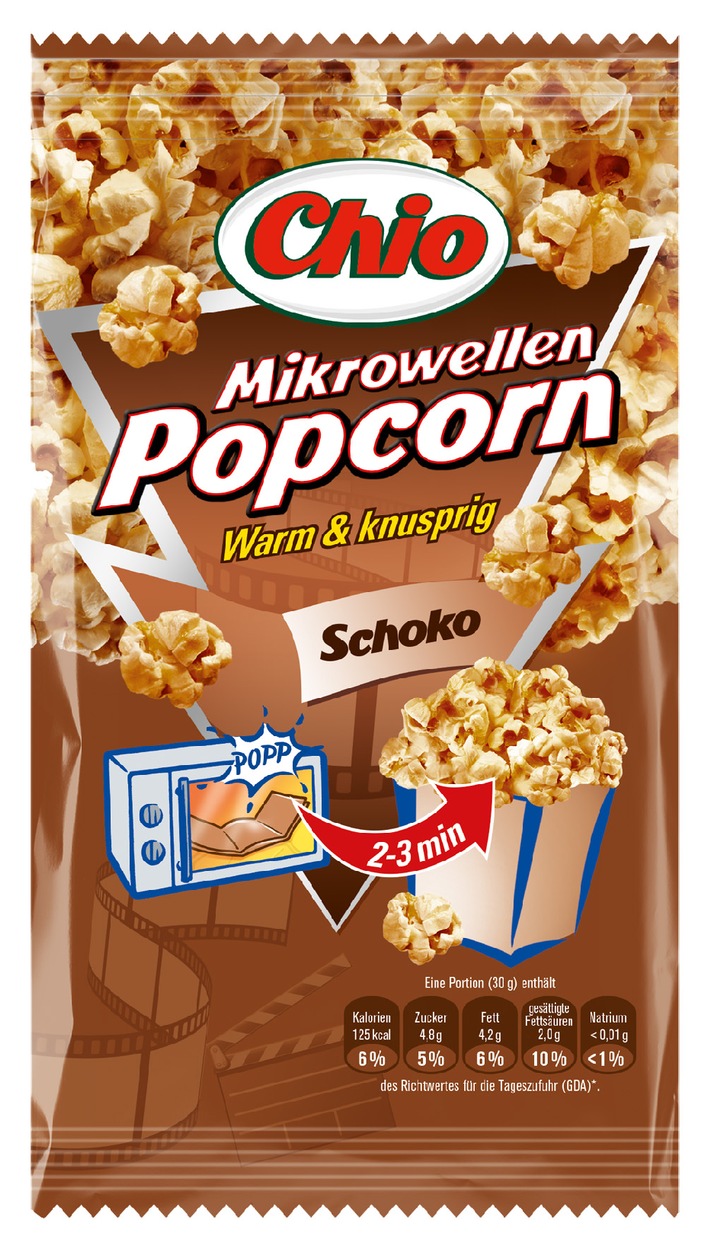 Chio Mikrowellen Popcorn Schoko - der schokoladig-leckere Kino-Genuss für zu Hause
