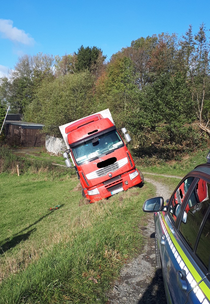 POL-MK: Lkw hat sich Obergockeshohl verfranzt