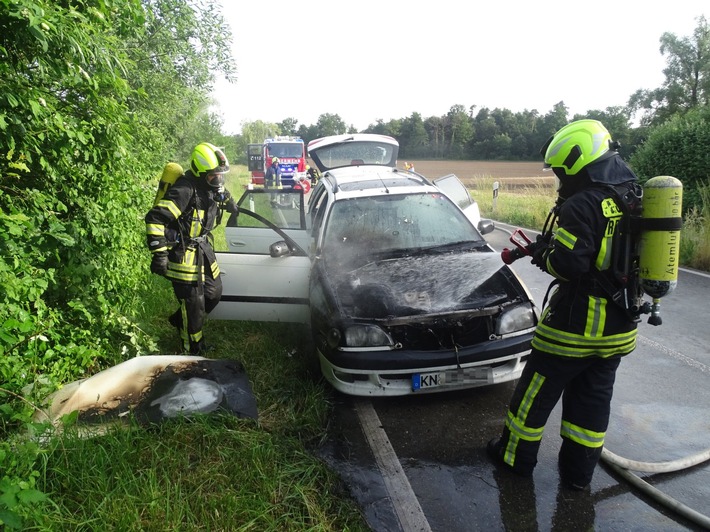 FW Reichenau: Brennendes Fahrzeug schnell gelöscht, 30.05.2023