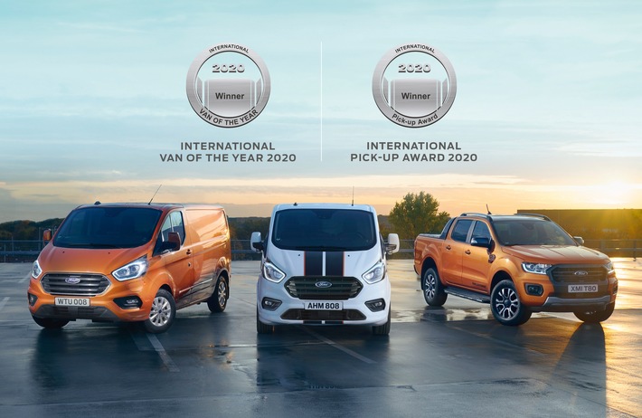 Doppelte Ehre für Ford: &quot;Internationaler Transporter des Jahres&quot; und &quot;Internationaler Pick-up Award&quot; 2020