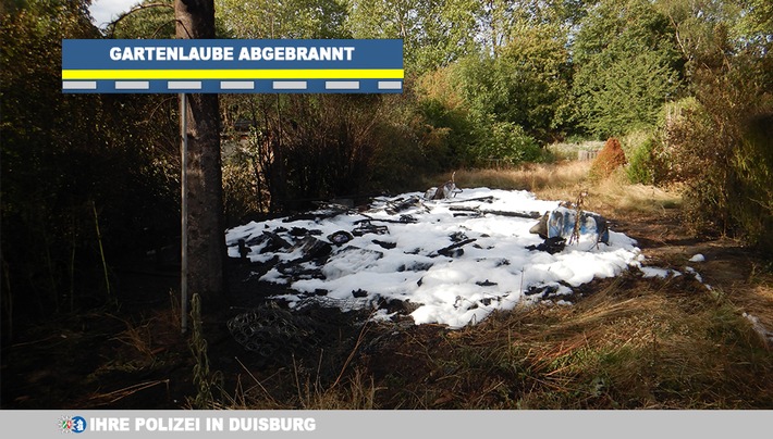 POL-DU: Marxloh: Gartenlaube in Schutt und Asche - Zeugen gesucht