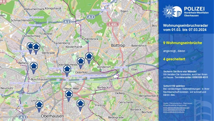 POL-OB: Wohnungseinbruchsradar für Oberhausen
