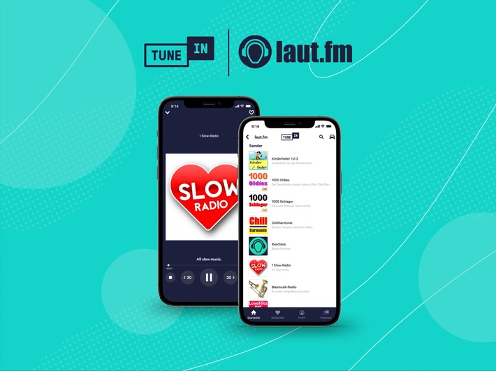 TuneIn und laut.fm verkünden umfassende Partnerschaft / Ab sofort ist das gesamte Angebot der User Generated Radio(TM)-Plattform laut.fm mit ihren über 10.000 Stationen auf TuneIn verfügbar