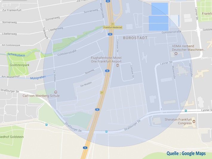 POL-F: 170630 - 711 Frankfurt-Schwanheim: Informationen zur Entschärfung einer Weltkriegsbombe (Karte beachten)