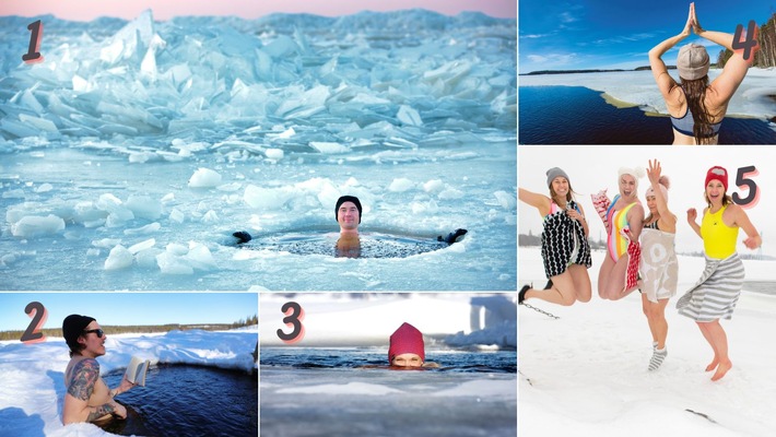 Augen zu und abtauchen – Eisschwimmen in Finnland in Bildern