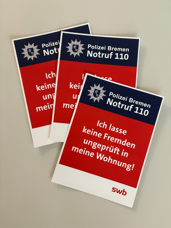 POL-HB: Nr.: 0643 --Gemeinsam gegen Kriminalität an der Haustür - swb unterstützt Präventionsarbeit der Polizei Bremen--